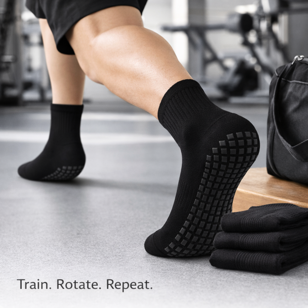 Umra/Sports Anti Slip Cotton Socks - Buy 6 Get 6 Free