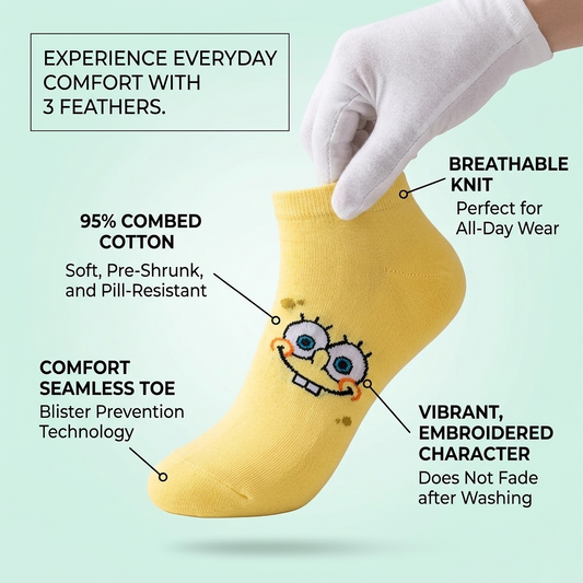 Cartoon Characters Collection – 5-Pack Women’s Ankle Cotton Socks – Size 36-41