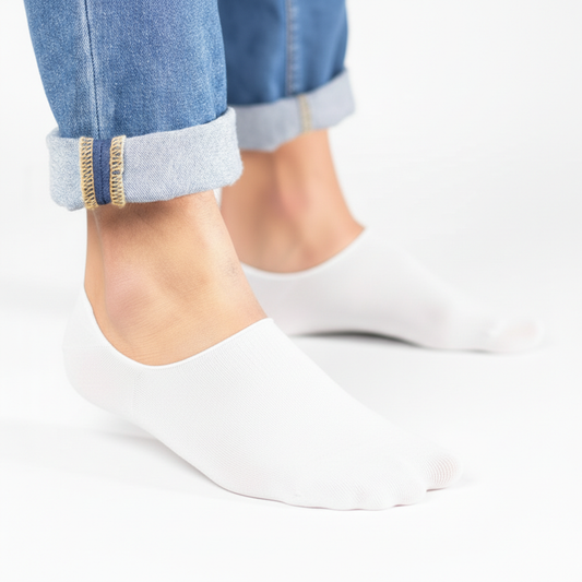 3 Feathers Invisible Antislip Cotton Socks for Men - 3 Pairs Pack