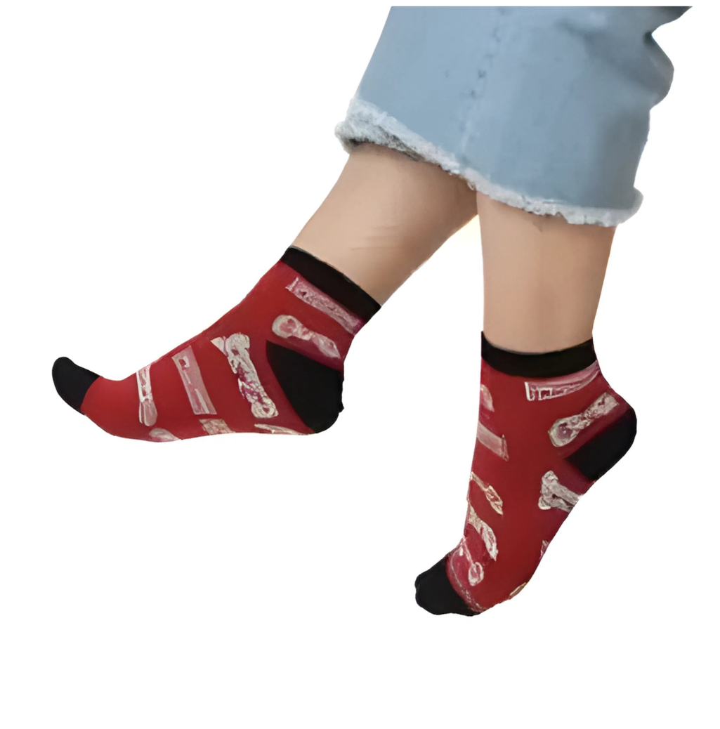 3 Feathers Game Mode Design Cotton High Ankle Socks Free Size Fits 38-44 for Unisex - Red