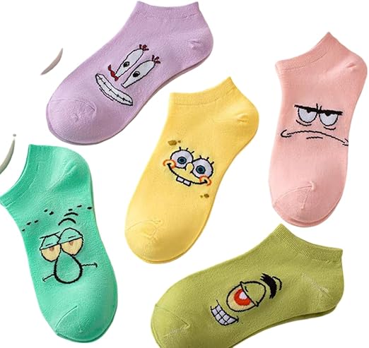 Cartoon Characters Collection – 5-Pack Women’s Ankle Cotton Socks – Size 36-41