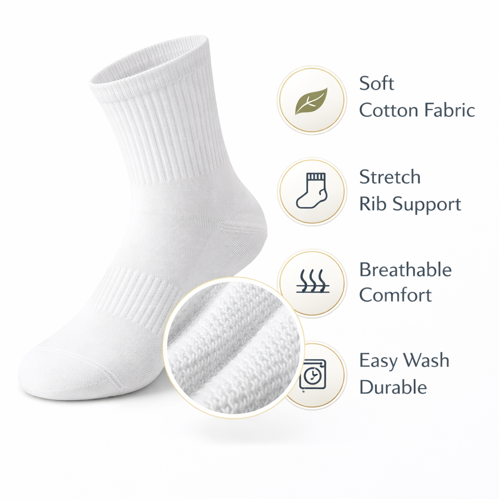 Umra/Sports Anti Slip Cotton Socks - 3 Socks Offer