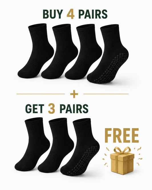 Umra/Sports Anti Slip Cotton Socks - Buy 4 Get 3 Free