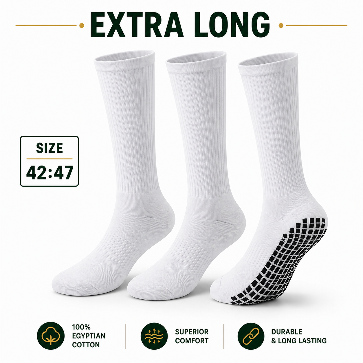 Umra/Sports Anti Slip Cotton Socks - Buy 2 Get 1 Free