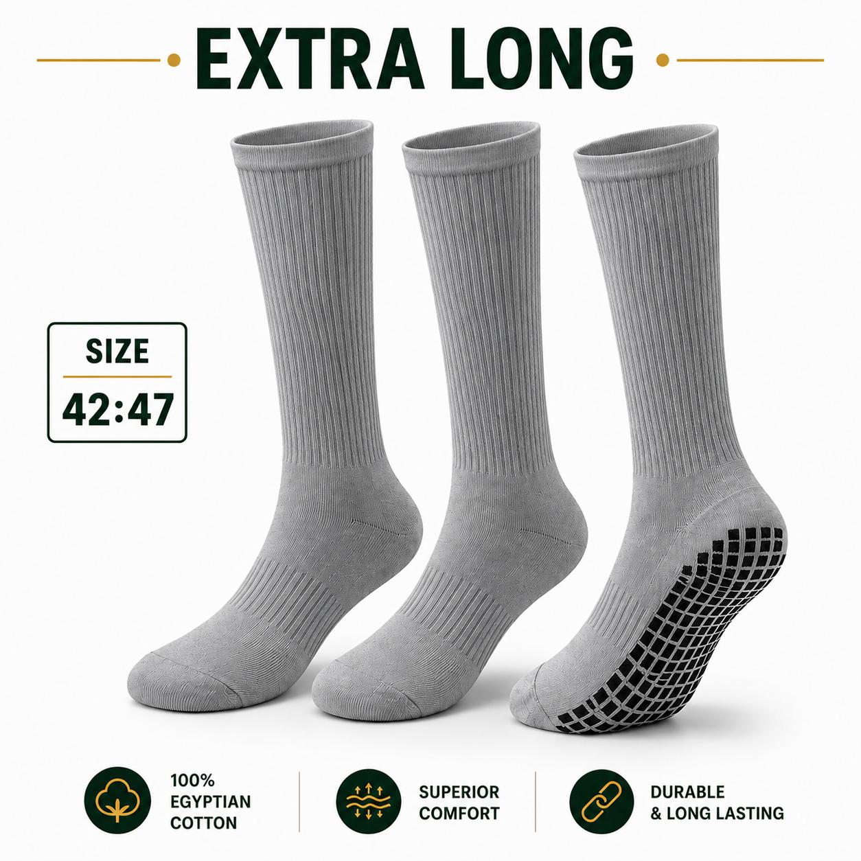 Umra/Sports Anti Slip Cotton Socks - Buy 2 Get 1 Free