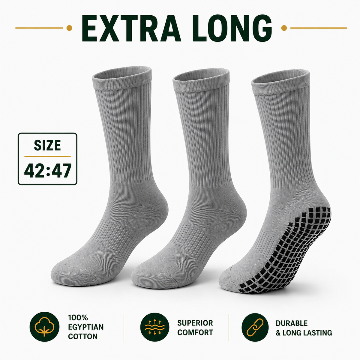Umra/Sports Anti Slip Cotton Socks - Buy 2 Get 1 Free