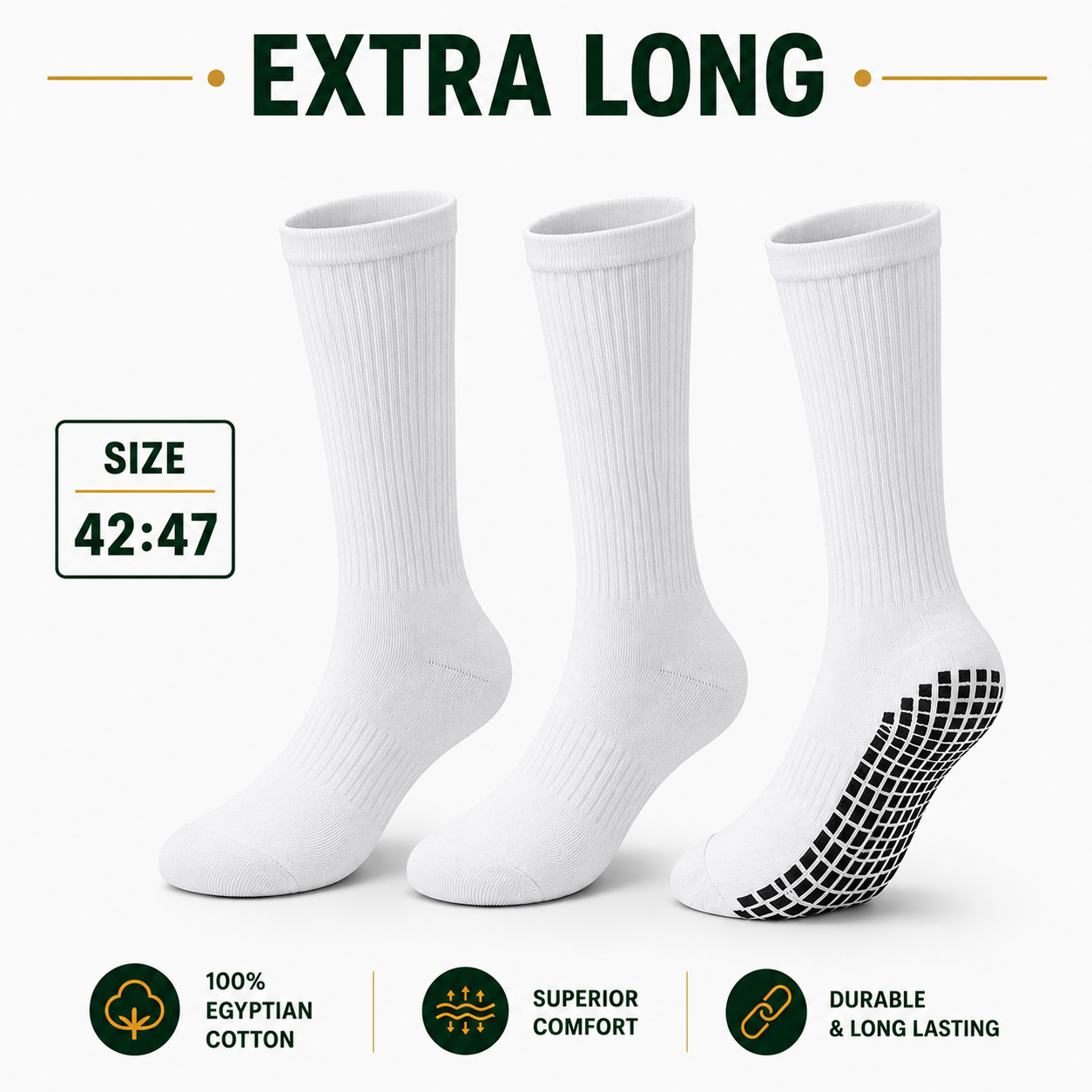 Umra/Sports Anti Slip Cotton Socks - Buy 2 Get 1 Free
