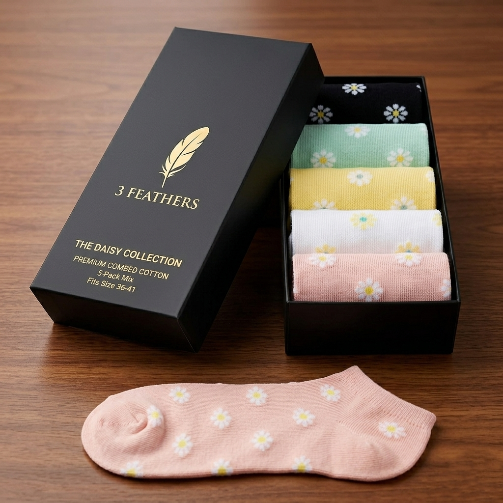 Soft Lily Collection – 5-Pack Women’s Ankle Cotton Socks – Size 36-41