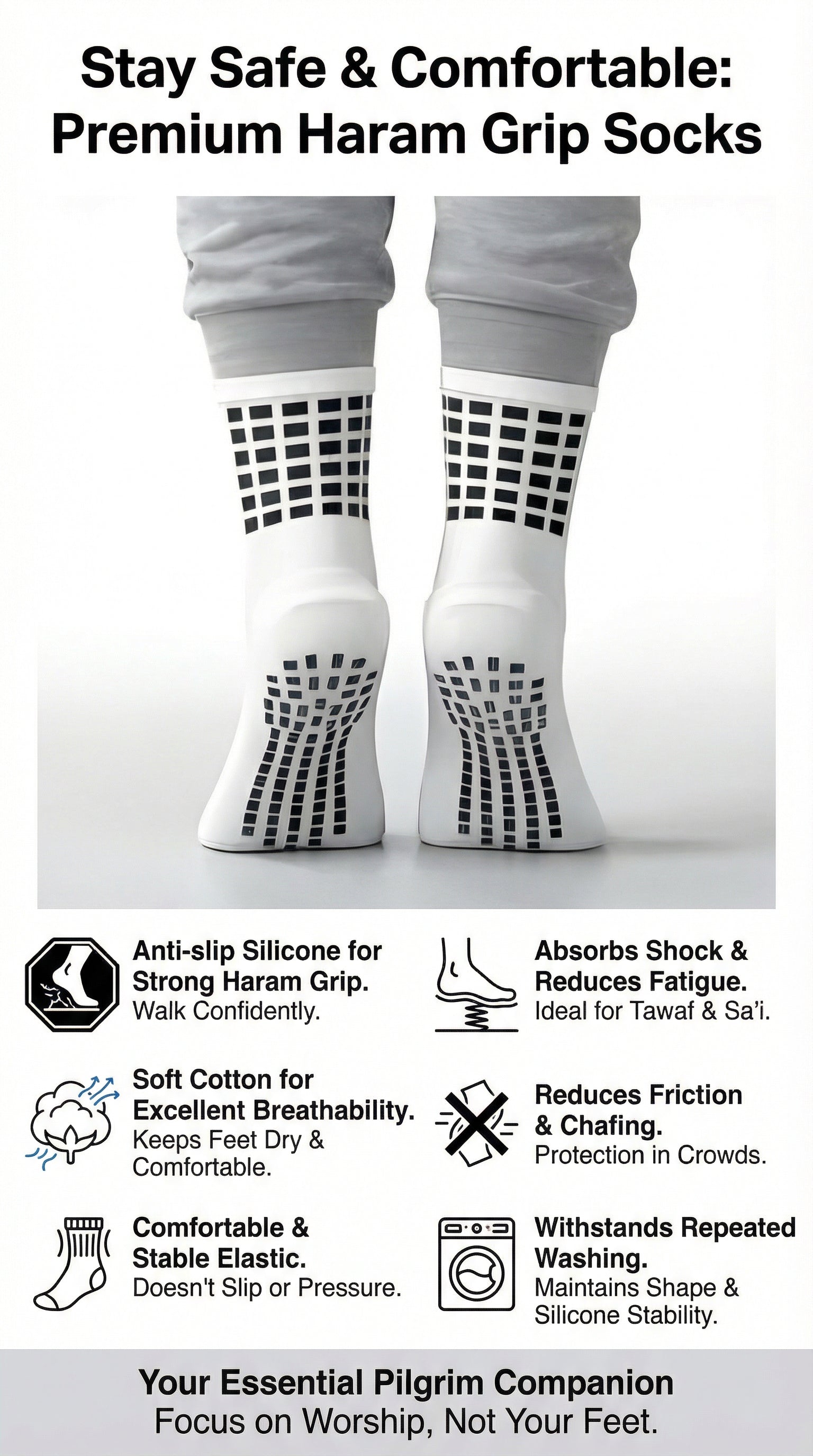 Umra/Sports Anti Slip Cotton Socks