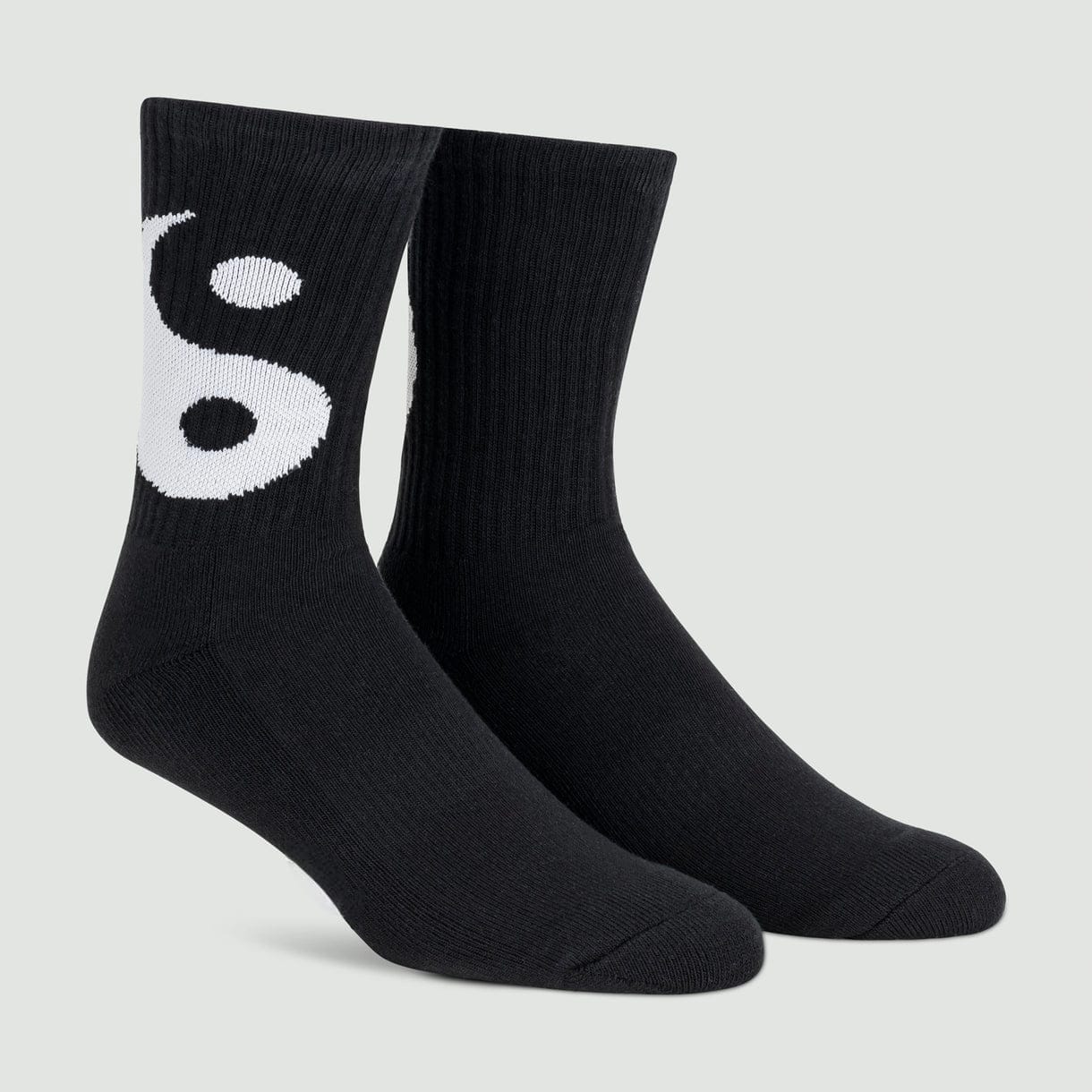 3Feathers Balance Design Cotton High Ankle Socks Free Size Fits 38-44 for Unisex - Black & White
