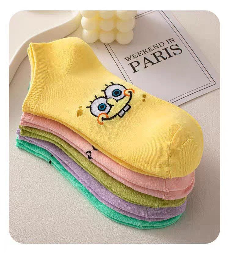 Cartoon Characters Collection – 5-Pack Women’s Ankle Cotton Socks – Size 36-41