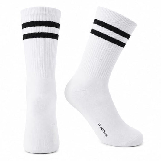 3Feathers Sportive Cotton Long Socks for Men Free Size Fits 40-46