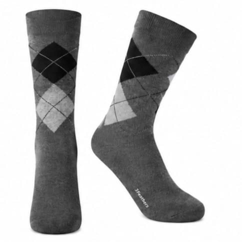 3Feathers Classic Argyle Cotton Long Socks for Men Free Size Fits 40-46