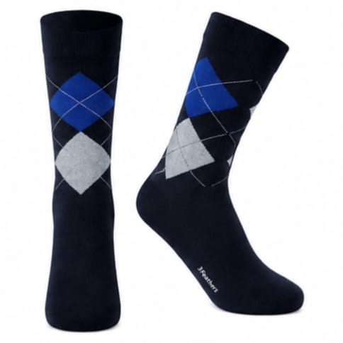 3Feathers Classic Argyle Cotton Long Socks for Men Free Size Fits 40-46