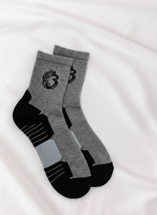 Men’s Sports Crew Cotton Socks – Half Terry Cushion – Size 40-46