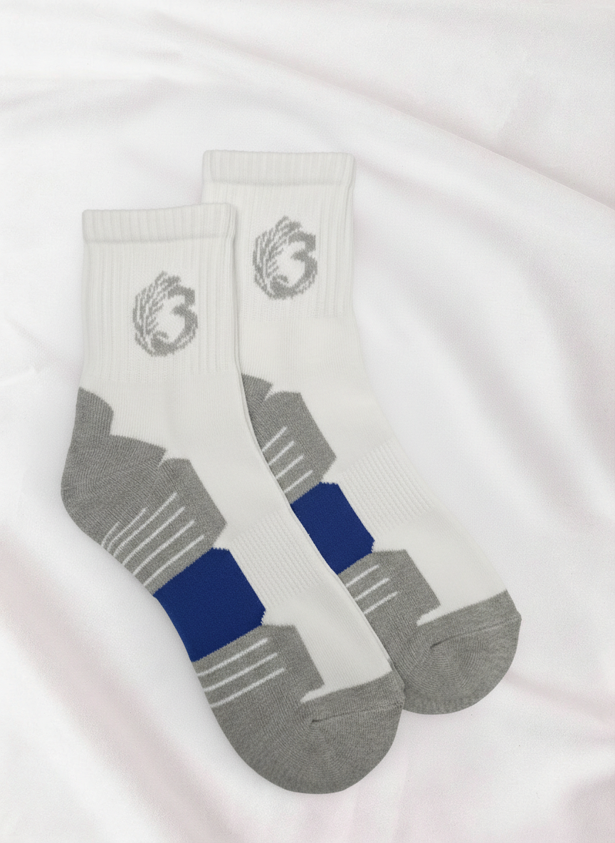 Men’s Sports Crew Cotton Socks – Half Terry Cushion – Size 40-46