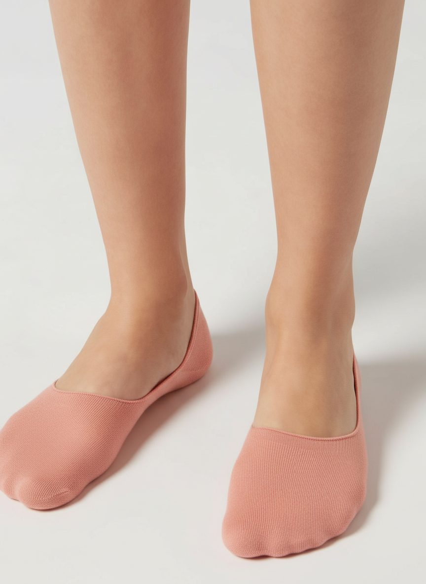 3 Feathers Invisible Antislip Cotton Socks Free Size Fits 36-41 for Women