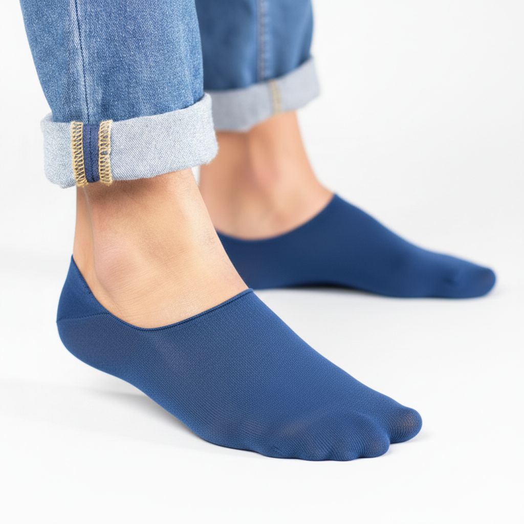 3 Feathers Invisible Antislip Cotton Socks Free Size Fits 40-46 for Men