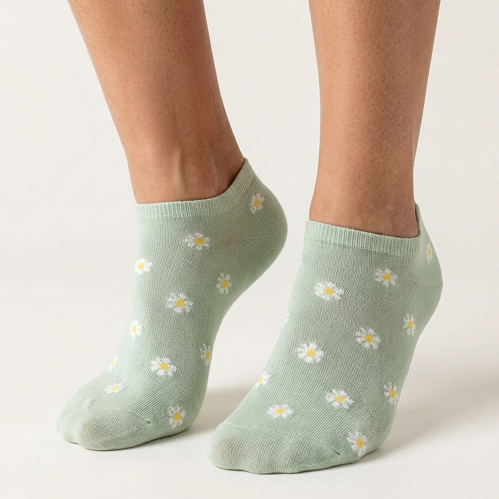 مجموعة سوفت ليلي – عبوة من 5 جوارب قطنية قصيرة للنساء – المقاسات من 36 إلى 41