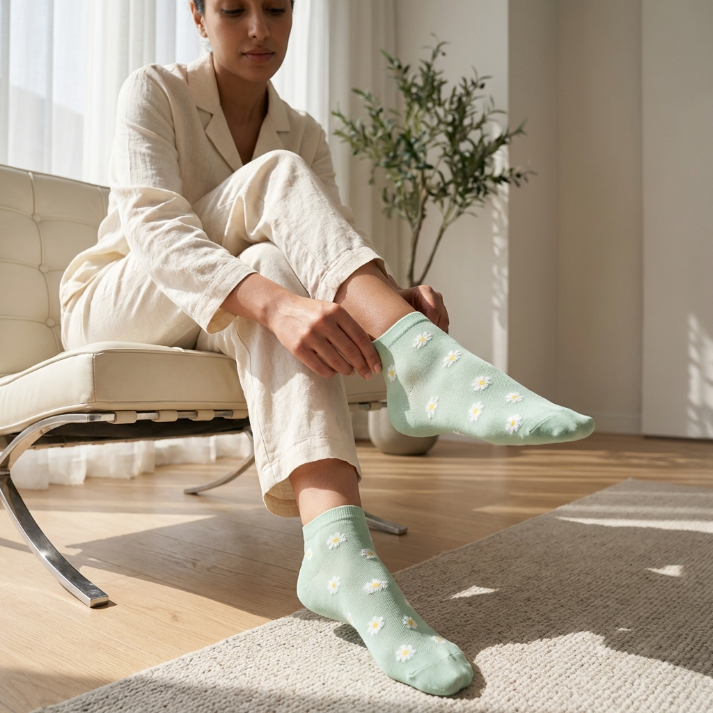 مجموعة سوفت ليلي – عبوة من 5 جوارب قطنية قصيرة للنساء – المقاسات من 36 إلى 41