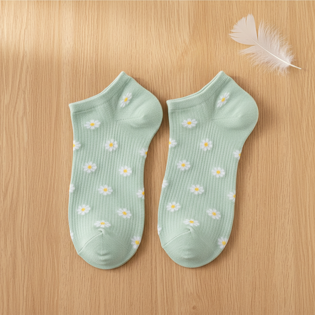 مجموعة سوفت ليلي – عبوة من 5 جوارب قطنية قصيرة للنساء – المقاسات من 36 إلى 41